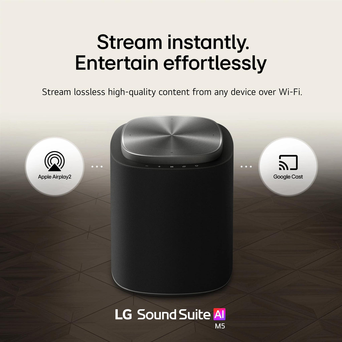 LG - Sound Suite M5 Wireless Spatial Speaker with Wi-Fi and Apple Airplay 2 - Black