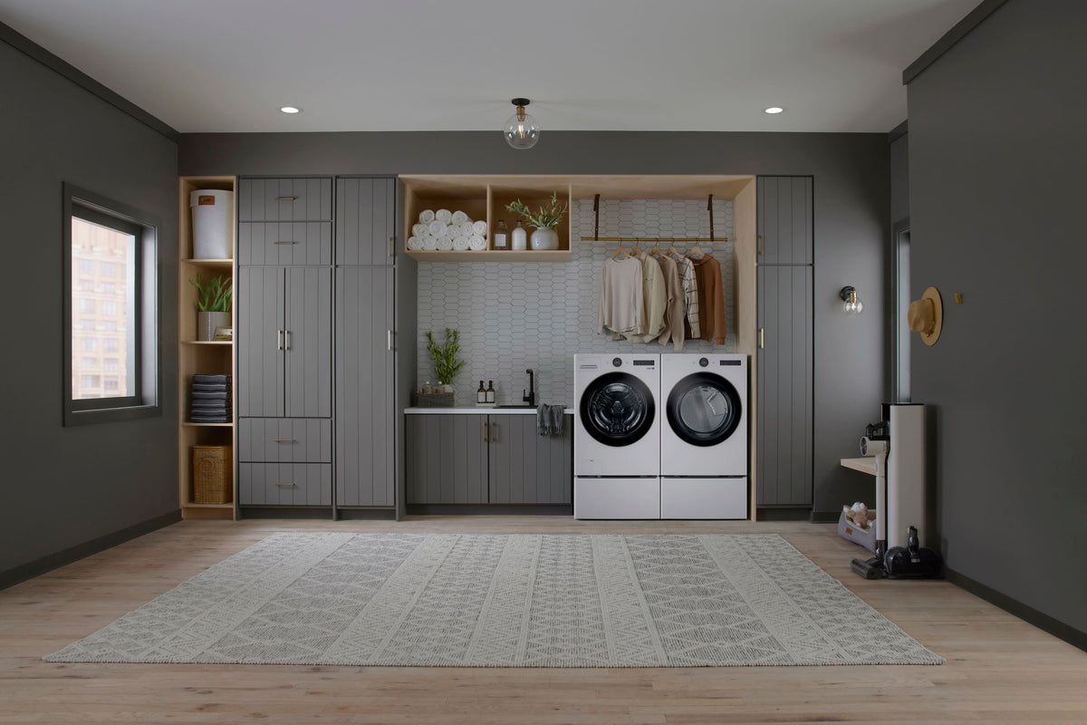 LG - 7.4 Cu. Ft. Stackable Smart Gas Dryer with Steam and Sensor Dry - White
