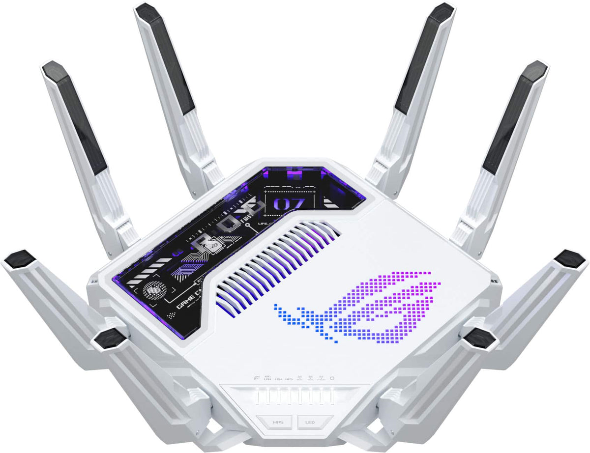ASUS - ROG Rapture GT-BE19000AI Tri-Band Wi-Fi 7 Gaming Router - White