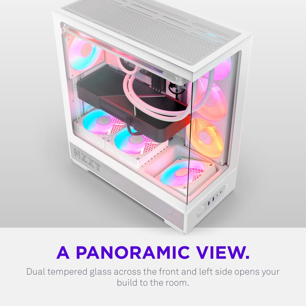 NZXT - S5 RGB Compact ATX Mid-Tower Computer Case - White - White