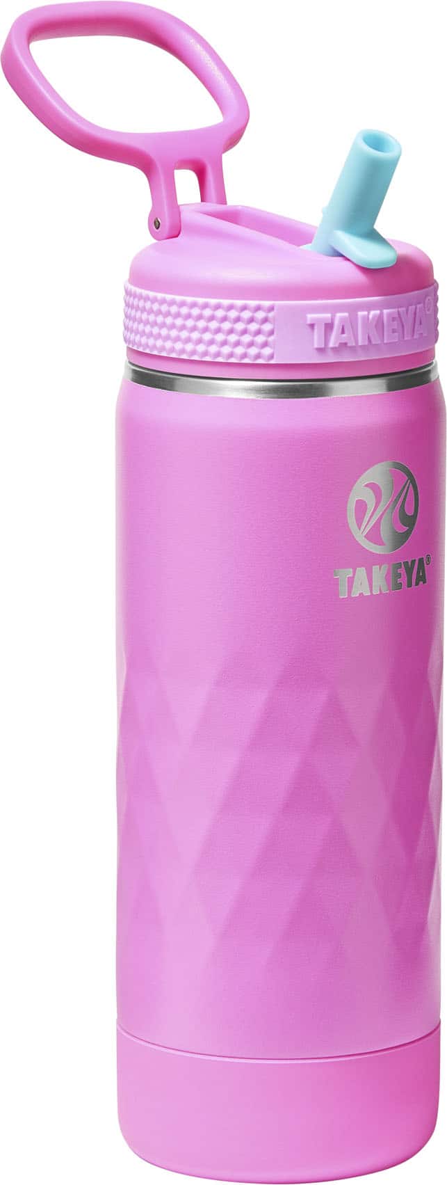 Takeya - Sport 18-oz. Kids Leakproof Water Bottle with Straw Lid - Fuchsia Flash
