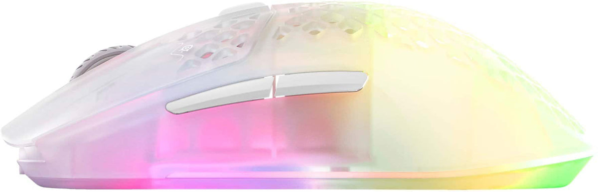SteelSeries - Aerox 3 Super Light Honeycomb Wireless RGB Optical Gaming Mouse - Wireless - Ghost Edition