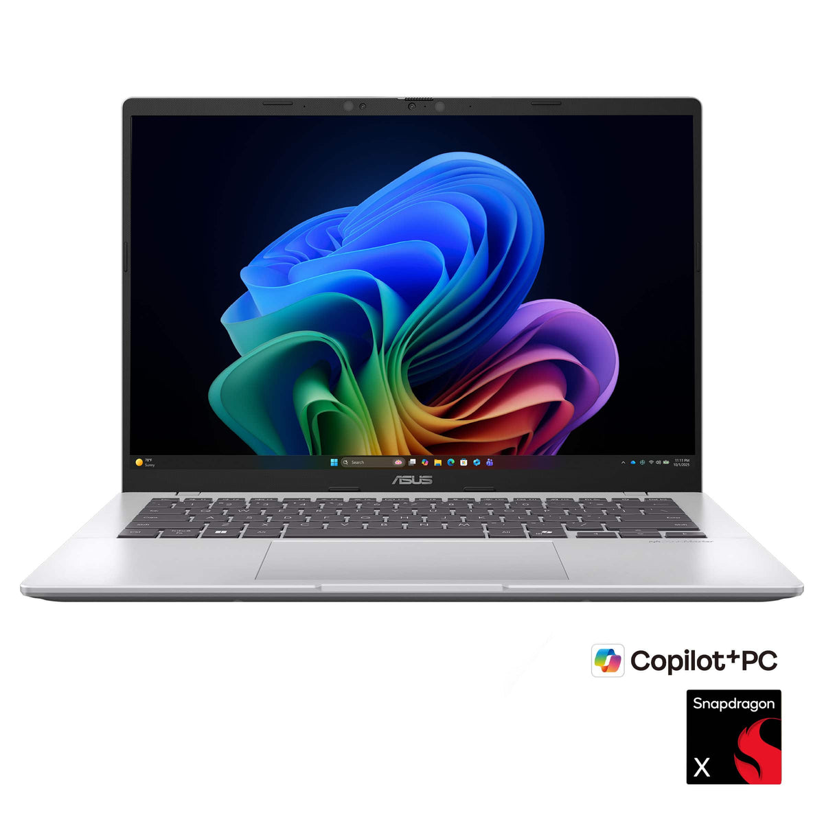 ASUS - Vivobook 14 14" 2K Laptop - Snapdragon X (2026) - 8GB Memory - 256GB Storage - Copilot+ PC - Cool Silver