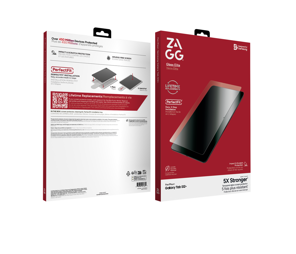 ZAGG - Tempered Glass Screen Elite Protector for Samsung Galaxy S12+ Tablet - Transparent