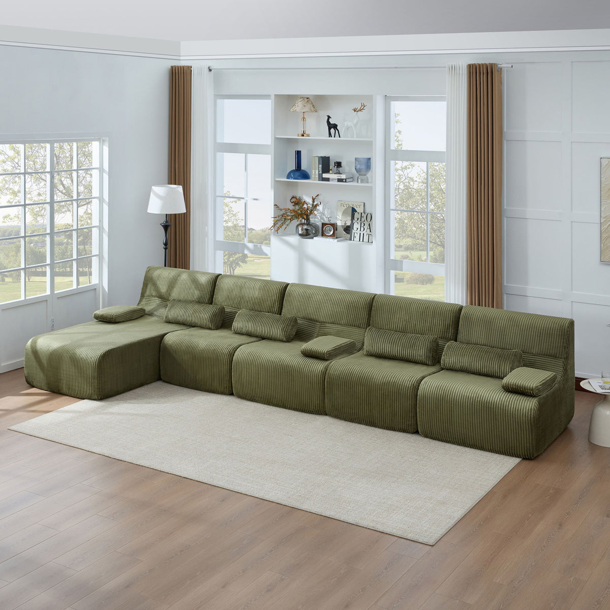 Sofá seccional de gran tamaño, asientos para sala de estar con diseño modular
