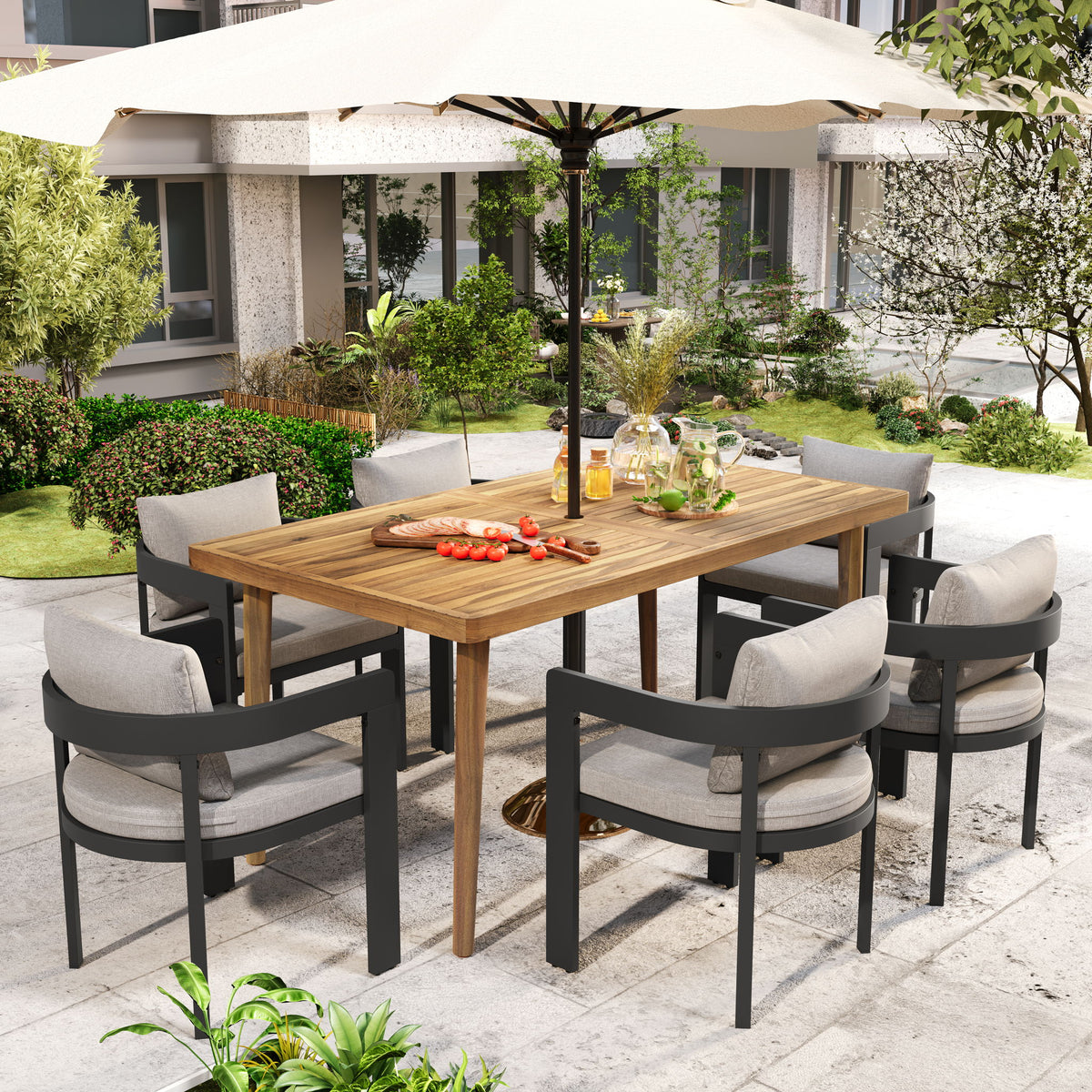 Elko Janiyah - Outdoor Patio Dining Set Dining Chairs And Dining Table