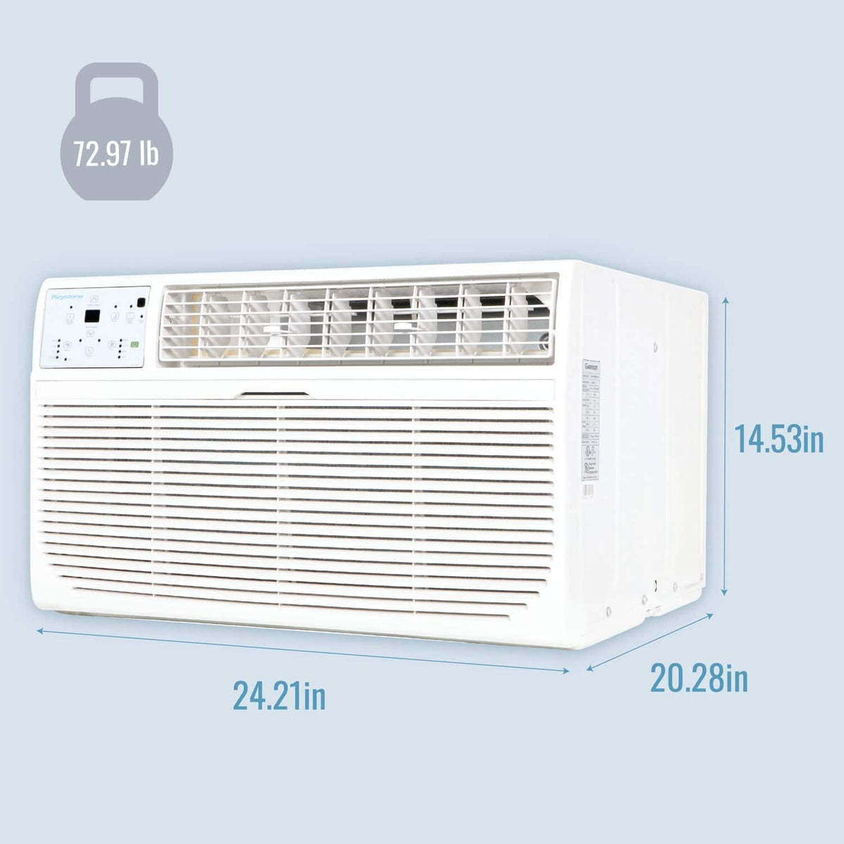Keystone - Energy Star 12,000 BTU 115V Through-the-Wall Air Conditioner with Follow Me LCD Remote Control - White