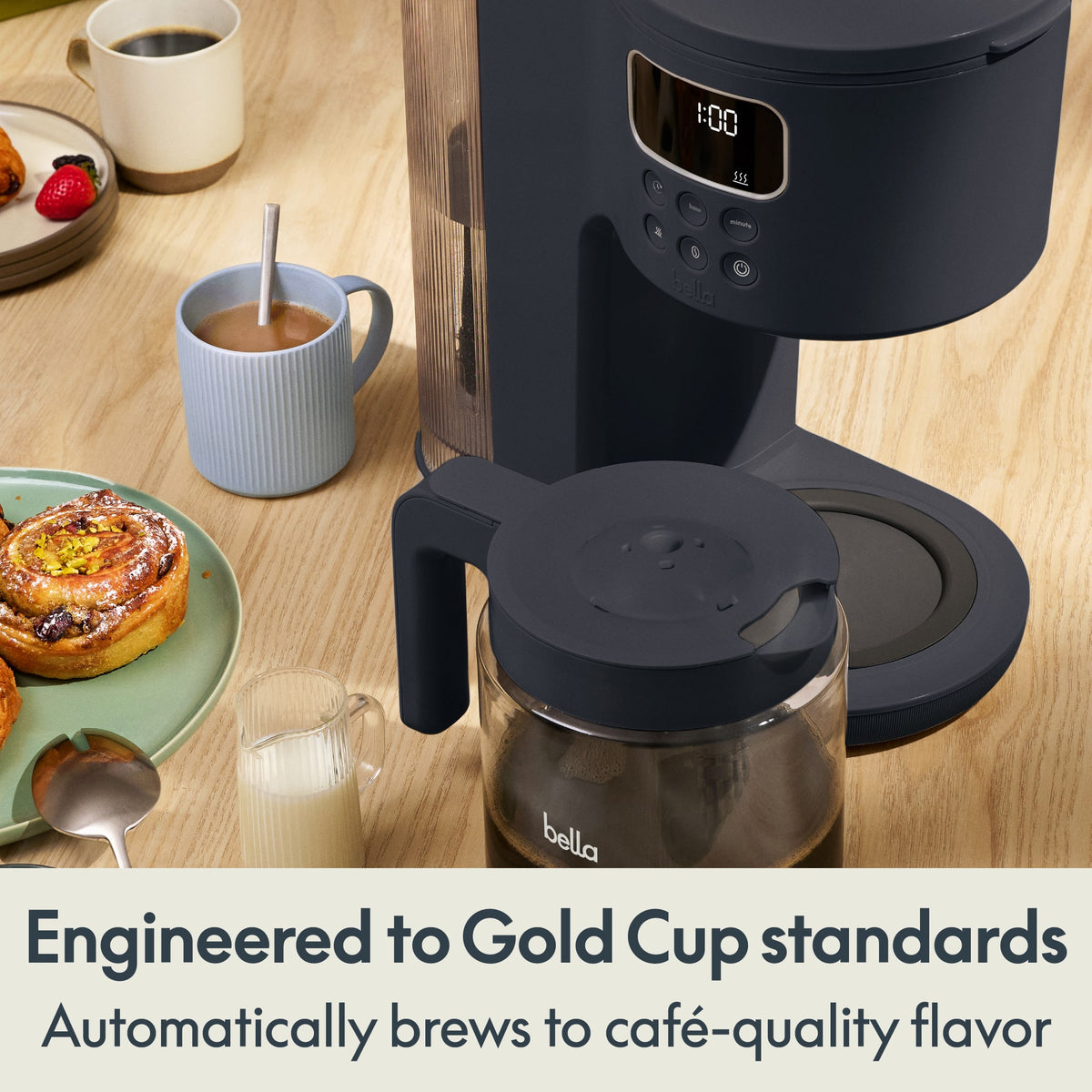 Bella - BREW 14-Cup Auto Pour Over Coffee Maker​ - Slate