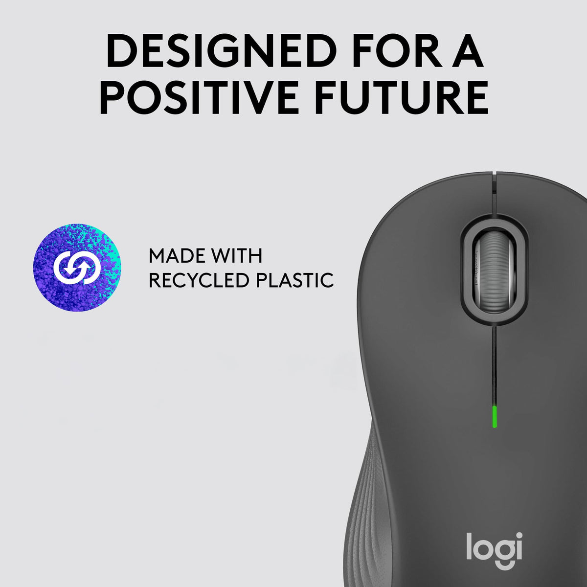 Logitech - Signature M550 L Full Size Wireless Bluetooth Optical Ambidextrous Mouse with Silent Clicks - Wireless - Graphite