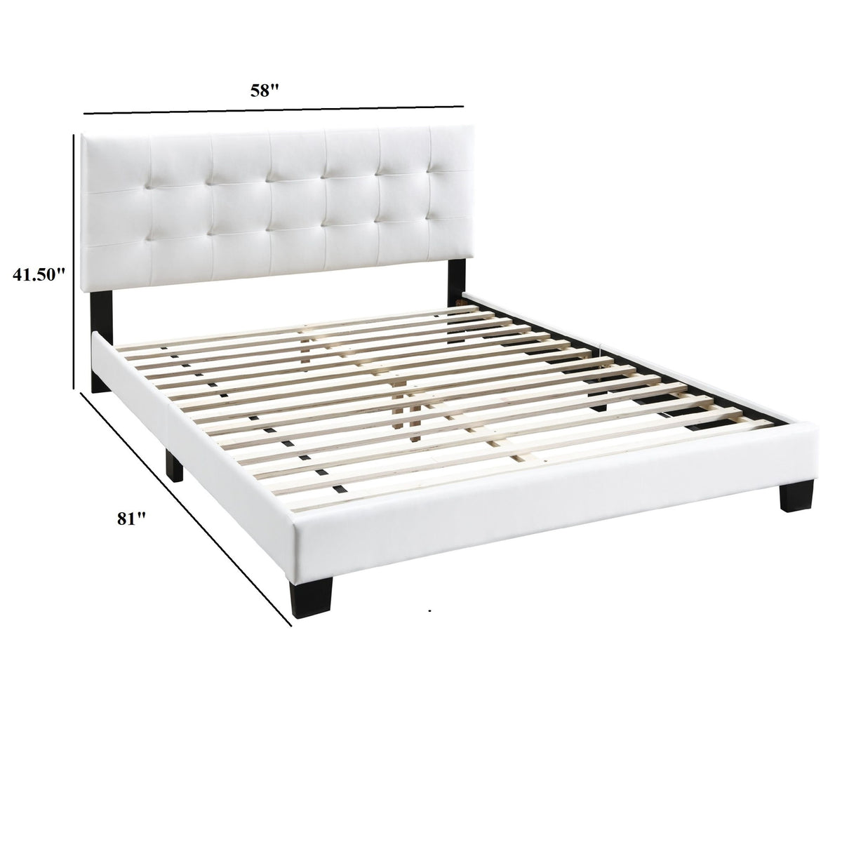 Cama de estilo moderno con cabecero rectangular tapizado