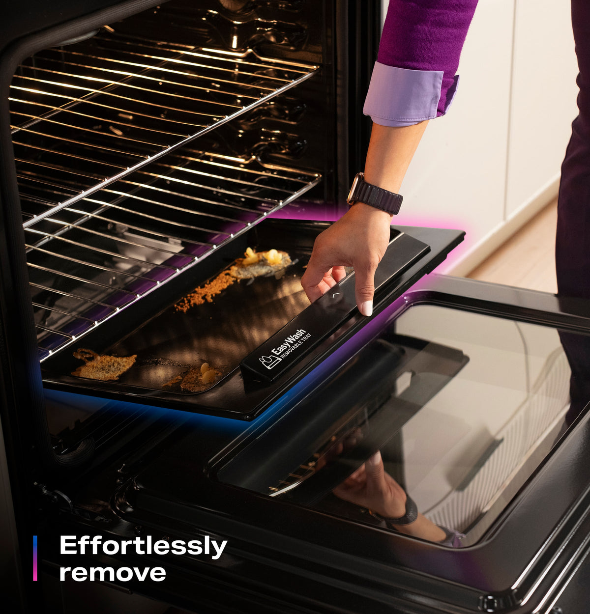 GE Profile - 30" Wide 5 Elements 5.3 Cu. Ft. Freestanding Electric Convection Range w/ Steam Clean, Air Fry, and EasyWash Oven Tray - Stainless Steel