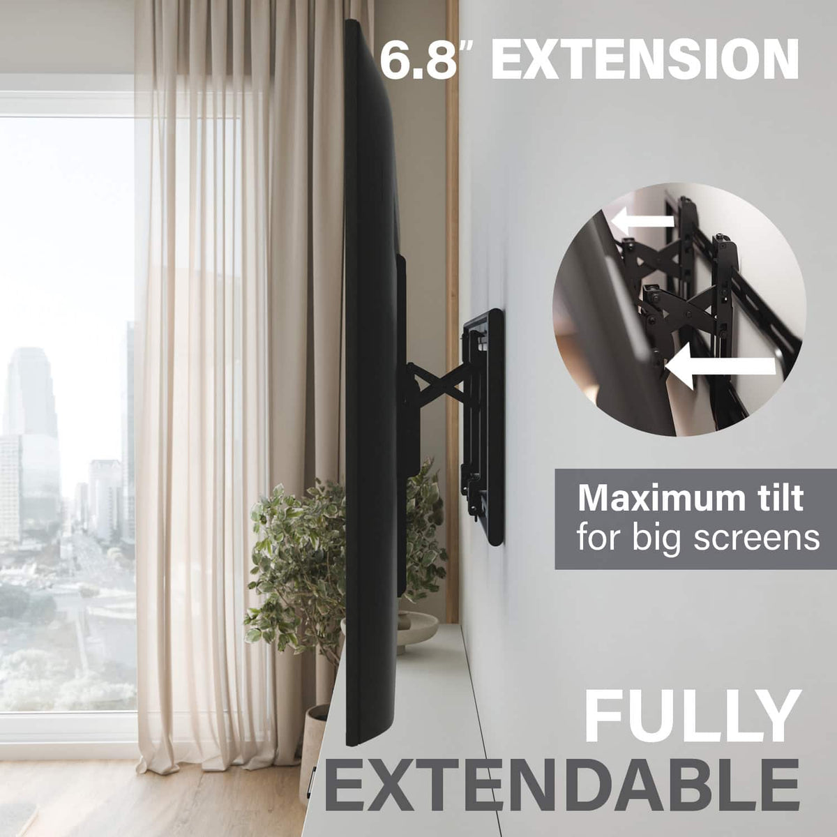 SANUS Elite - 4D Tilt TV Wall Mount - Black
