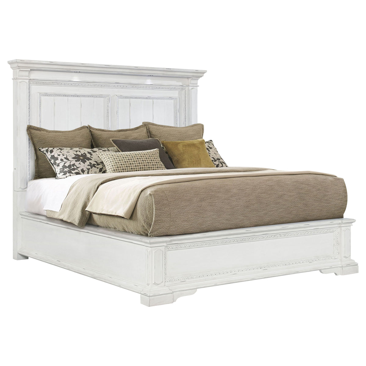 Cama con panel de luz LED y diseño tradicional