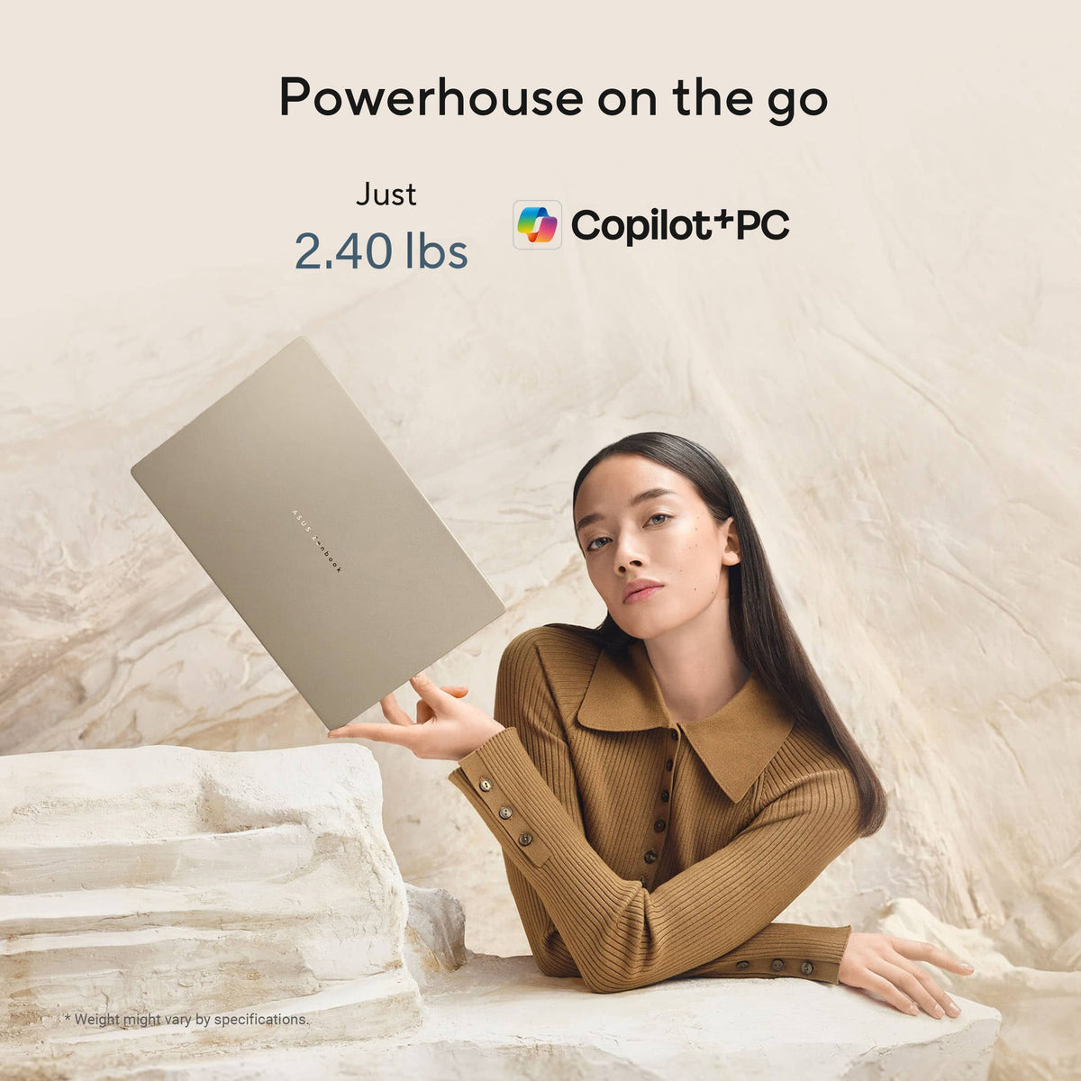 ASUS - Zenbook A14 14” OLED 2K Display - Snapdragon X2 Elite 2026 - 16GB Memory - 512GB Storage - Copilot+ PC - Zabriskie Beige
