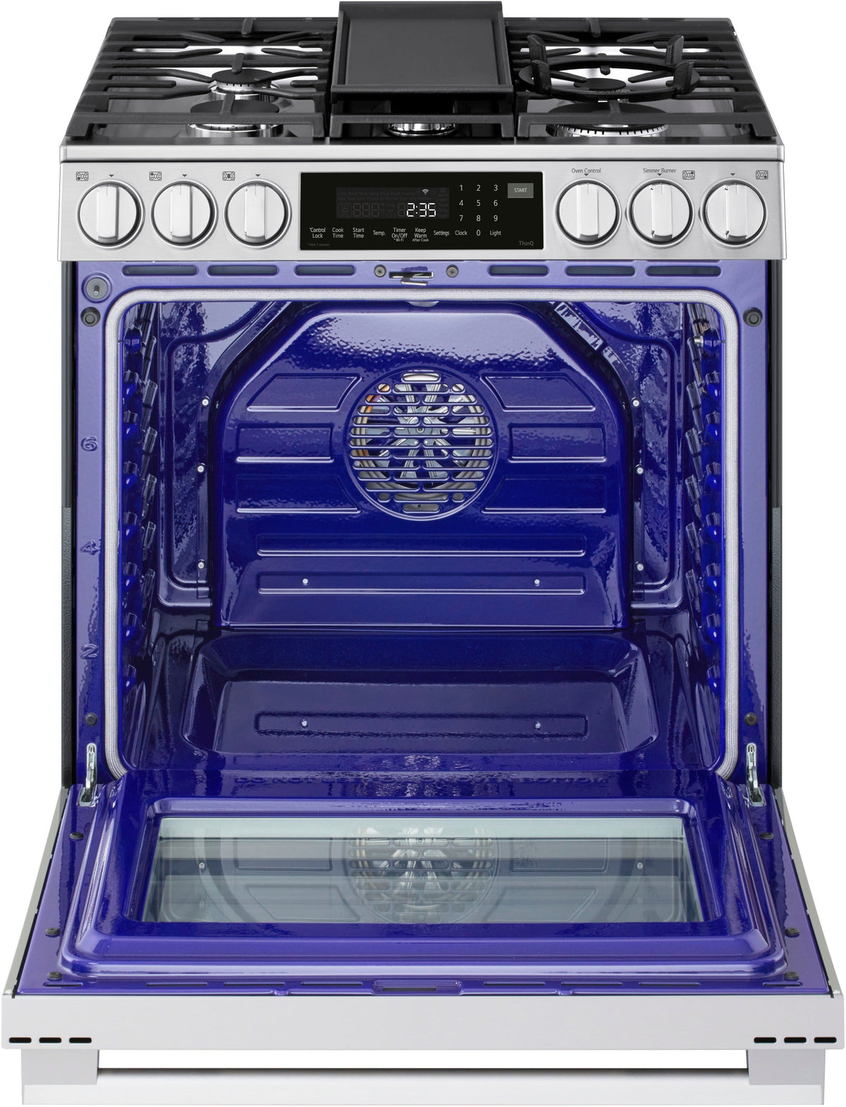 LG - 30-in Wide 6.3 Cu. Ft. Slide-In Gas True Convect Smart Range with 5 Burners, EasyClean, Air Fry and UltraHeat 22K Burner - Stainless Steel