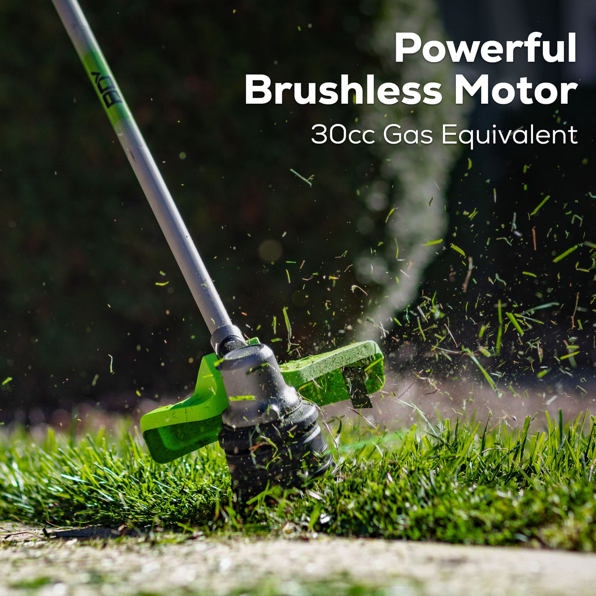 Greenworks - 80V 17" Brushless String Trimmer with 2.0Ah Battery & Charger - Black/Green
