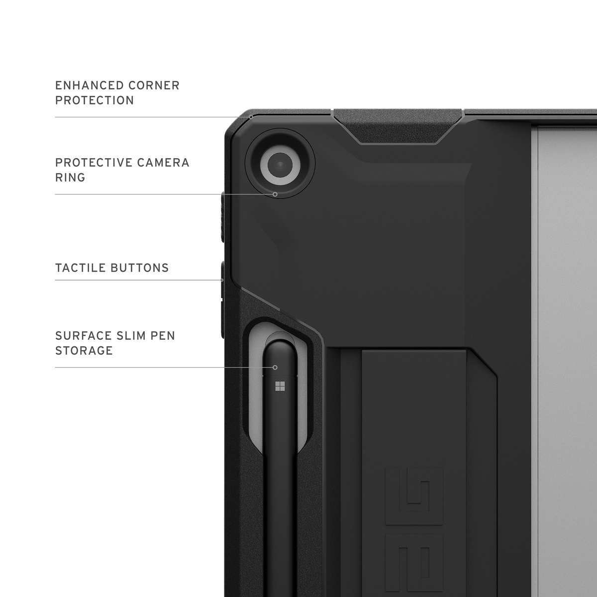 UAG - Scout Series Case with Hand Strap for Microsoft Surface Pro 12" - Black