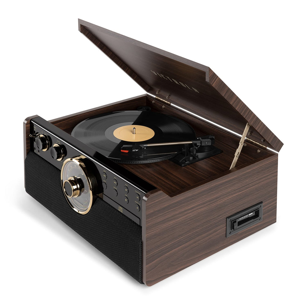 Victrola - Empire Bluetooth 6-in-1 Record Player - Gold/Brown/Black