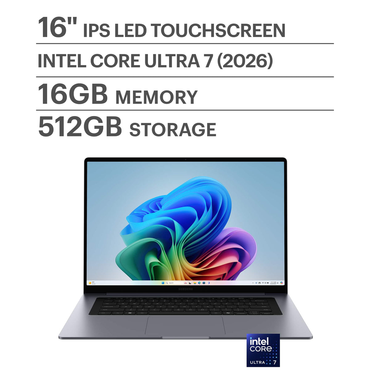 Samsung - Galaxy Book6 - Copilot+ PC - 16" IPS LED Touch Screen Laptop - Intel Core Ultra 7 - 16GB Memory -512GB SSD - Gray