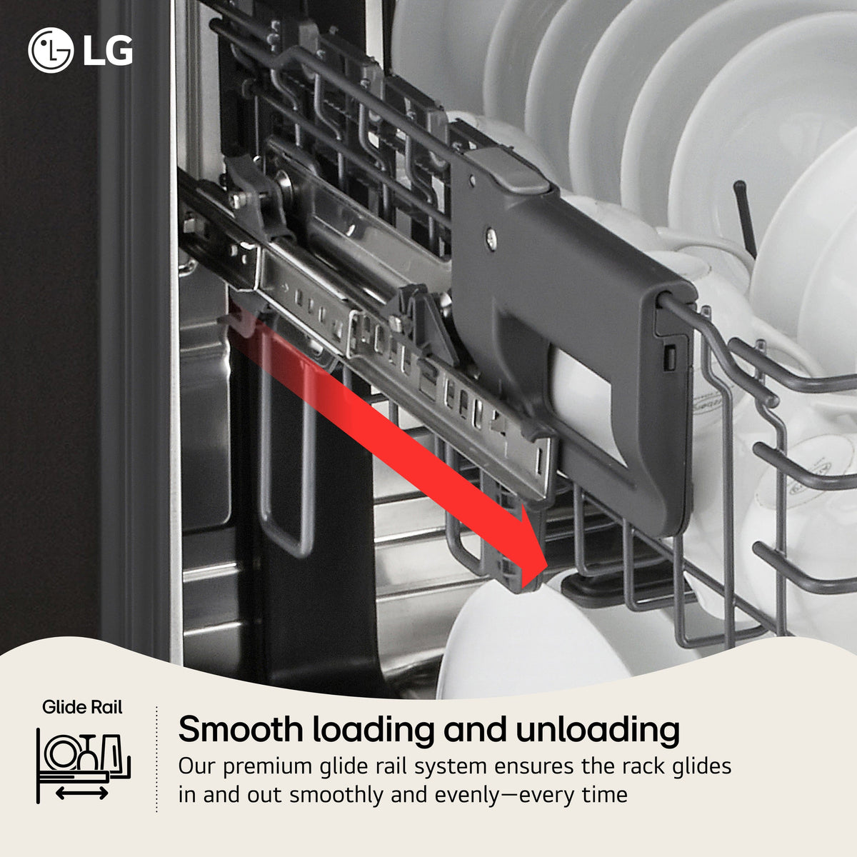 LG - FlushFit 24-in Top Control Smart Built-In Stainless Steel Tub Dishwasher with 3rd Rack, 1 Hour Wash and Dry, 42dBA - Stainless Steel