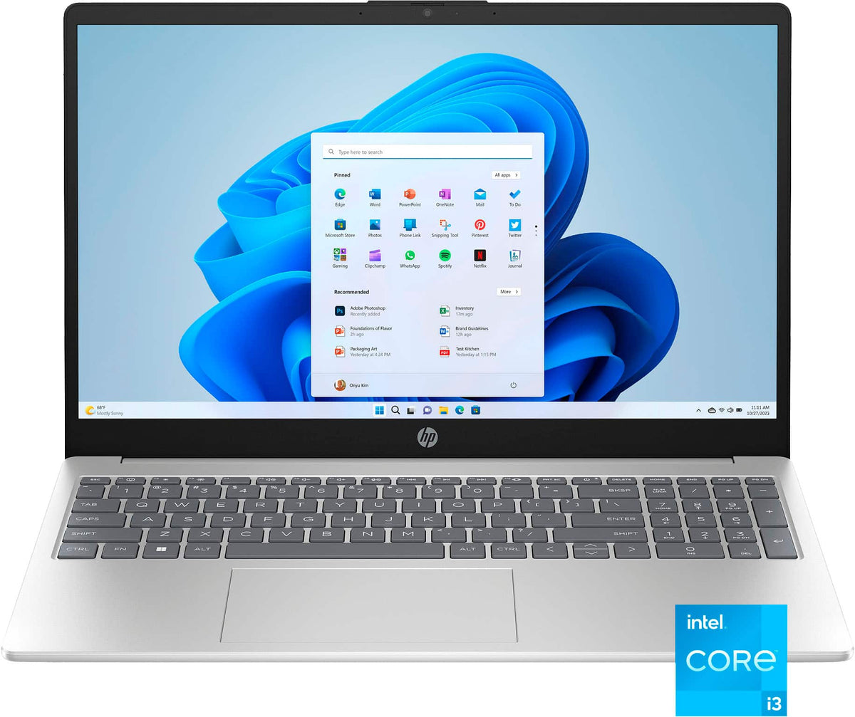 HP - 15.6" Touch-Screen Laptop - Intel Core i3 1215U 2022 - 8GB Memory - 256GB SSD - Natural Silver