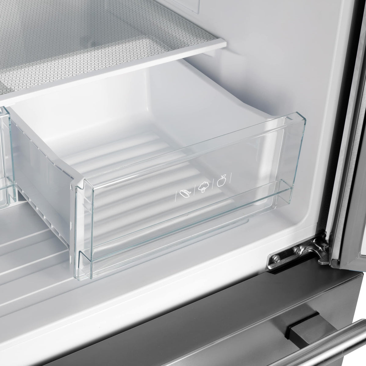 Forno Appliances - 34 in. Wide Gallipoli 17.5 Cu. Ft. Freestanding French Door Refrigerator with High-Efficiency LED lighting - Stainless Steel