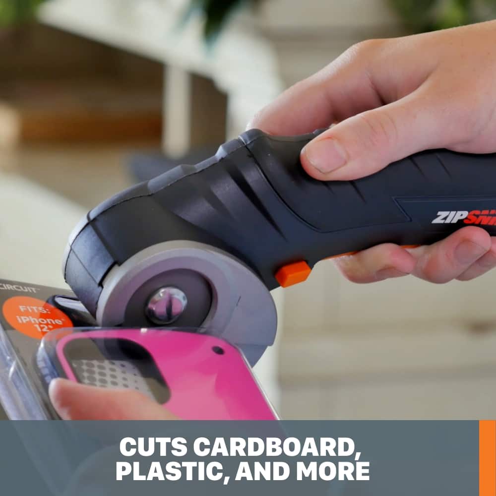 WORX - 4V ZipSnip Electric Rechargeable Cordless Electric Scissors, Fabric Scissors, Rotary Cutter with self sharpening blade - Black