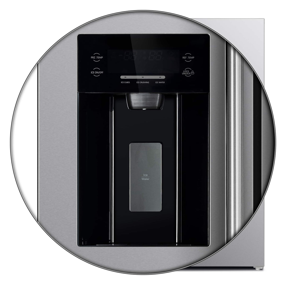 Forno Appliances - 40 in. Wide Salerno 20 Cu. Ft. Side-by-Side Built-In Refrigerator with Water and Ice Dispenser - Stainless Steel