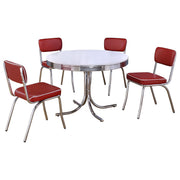 Parlisse - Juegos de comedor redondos de 5 piezas con sillas - Blanco