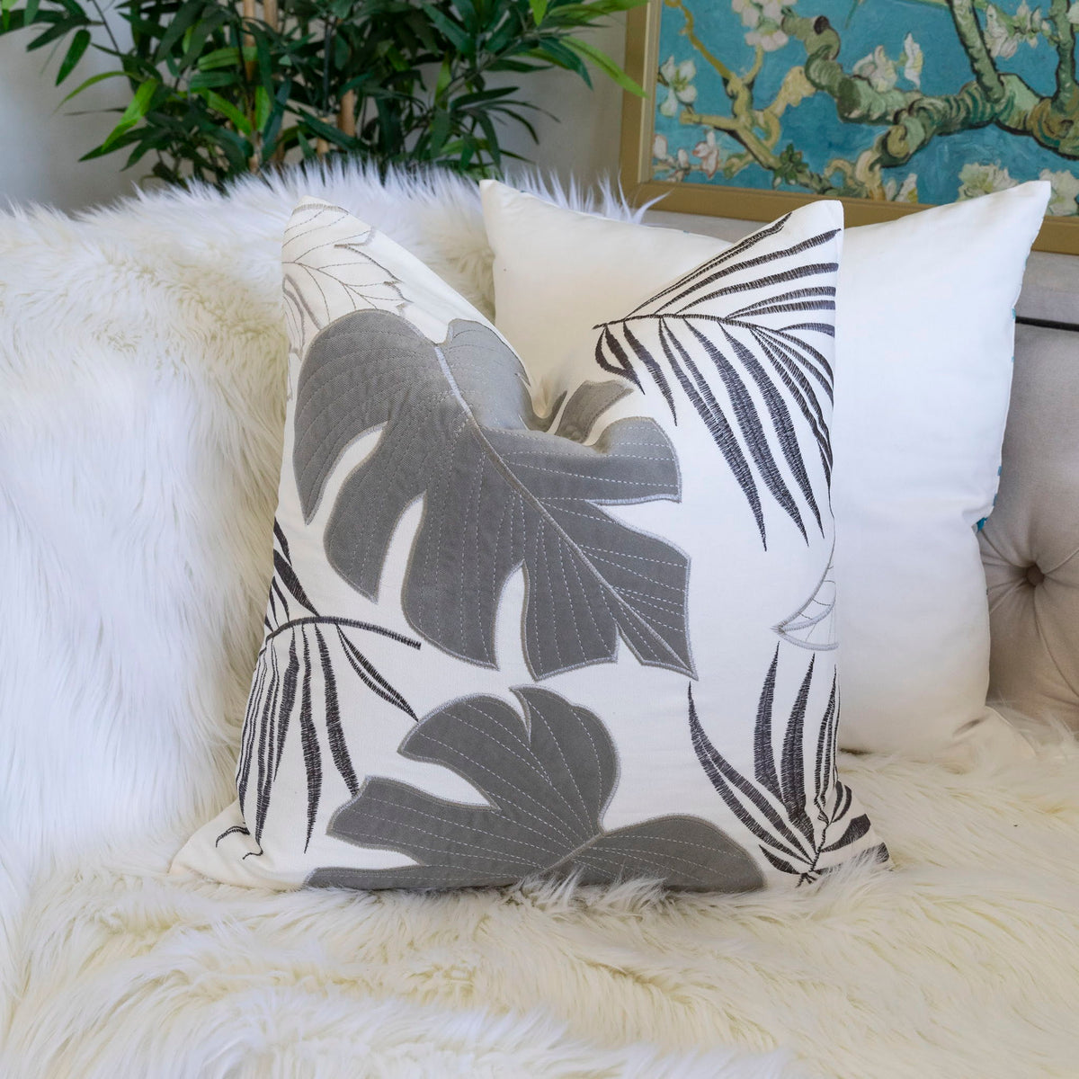 Autumn Vibes Leaf Accent Pillow