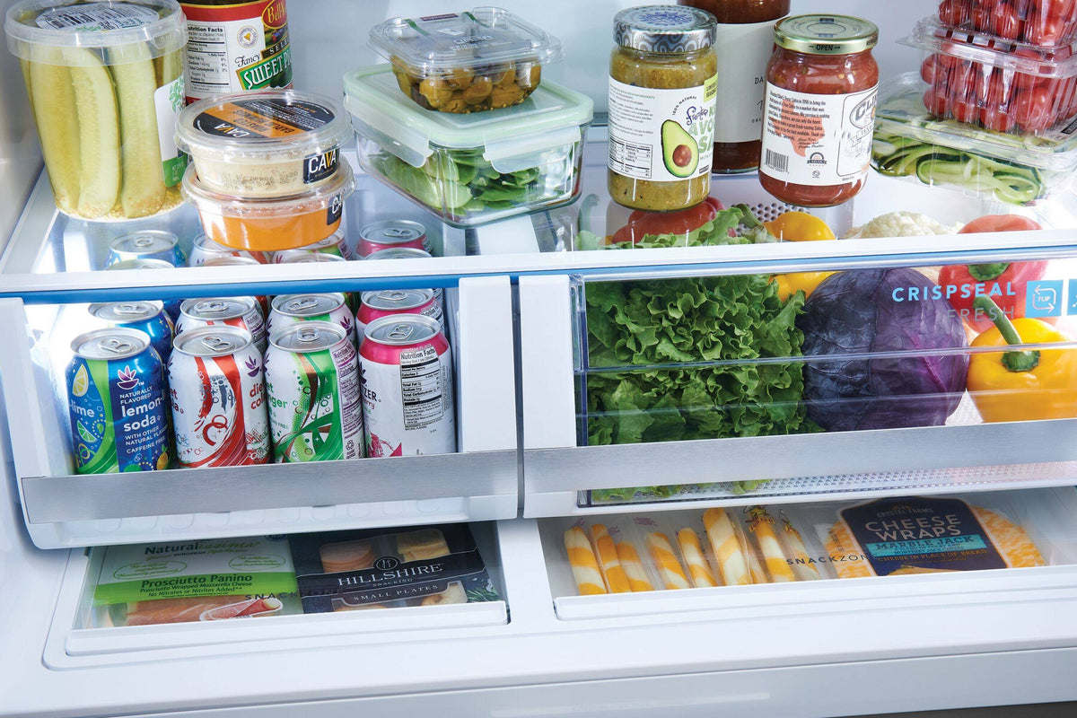 Frigidaire - Professional 36 in. Wide 21 Cu. Ft. Counter-Depth 4-Door French Door Refrigerator with Custom-Flex Temp Drawer - Stainless Steel
