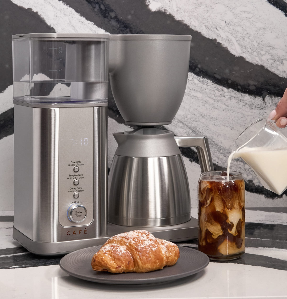Café - Specialty Smart 10-Cup and Single Serve Coffee Maker with Insulated Thermal Carafe - Stainless Steel