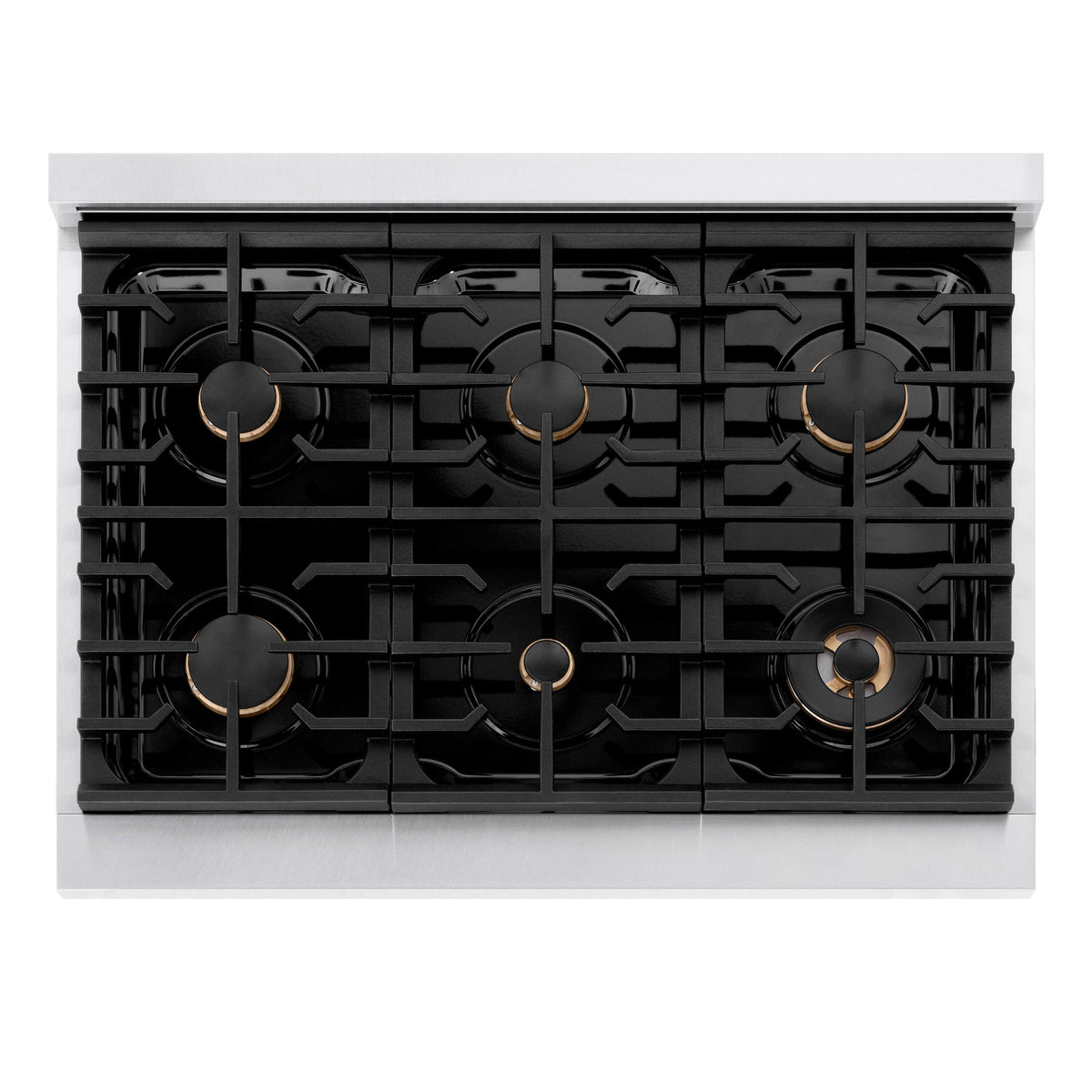 ZLINE - 36 in. Wide 6 Burner Autograph Paramount Dual Fuel Range with Black and Bronze Accents (SDRSZ-BLM-36-CB) - Black