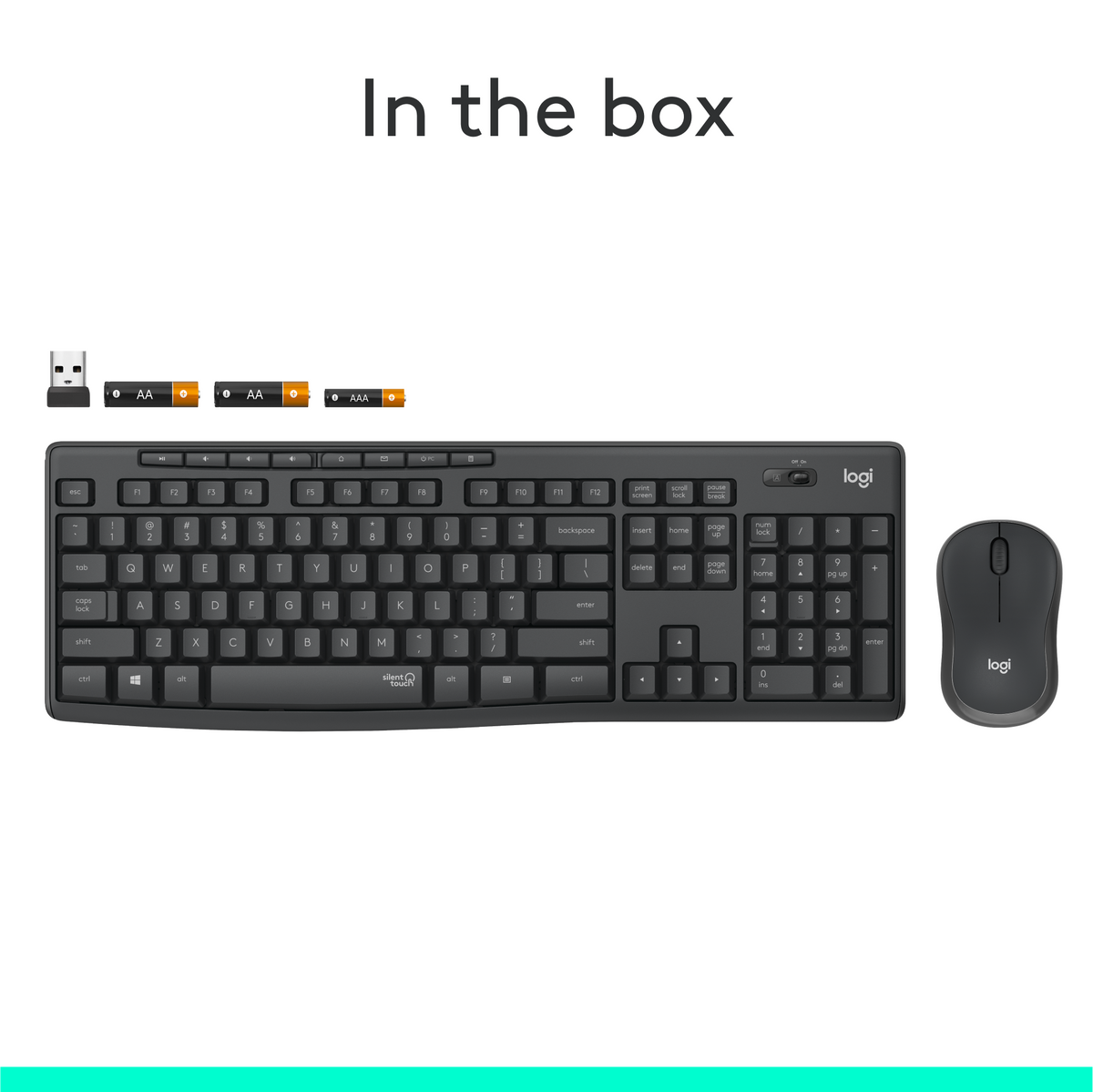 Logitech - MK295 Full-size Wireless Membrane Keyboard and Mouse Combo for Windows and Chrome OS with SilentTouch Technology - Graphite