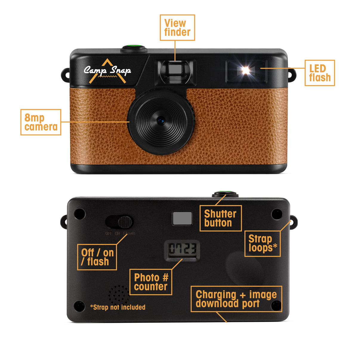 Camp Snap - Screen Free Digital Camera - Brown