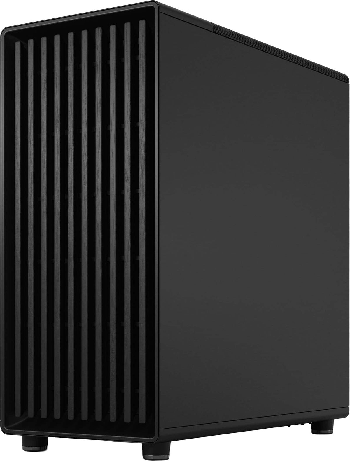 Fractal Design - North Momentum Edition Black E-ATX Chassis with Blackened Oak Front and TG Side Panel Mid Tower PC Case - Black