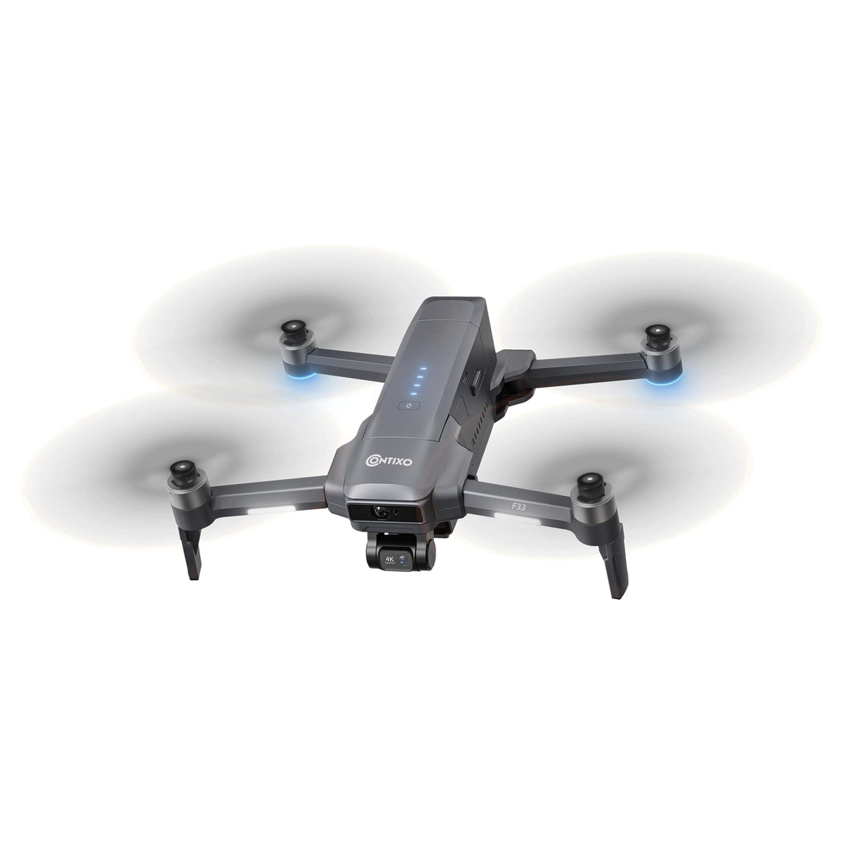 Contixo - F33 Vortex 4K GPS Drone with 2-Axis Gimbal, 6KM Range, 40-Min Flight, 5.5" HD Screen & Brushless Motor - Dark Gray