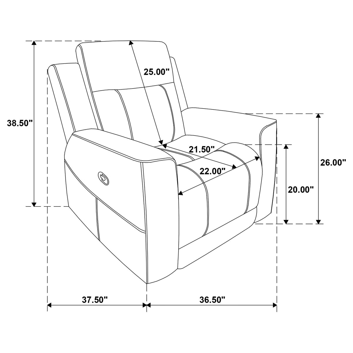 Slater - Sillón reclinable con mecanismo manual