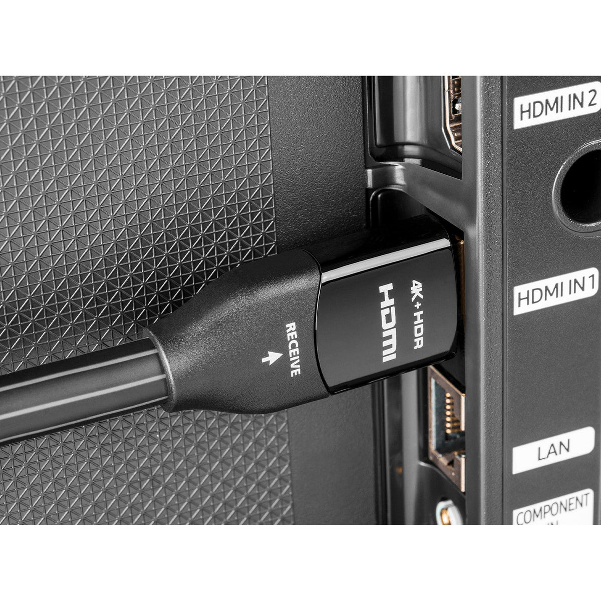 AudioQuest - Pearl 48 7.4' 4K-8K-10K 48Gbps In-Wall Rated HDMI Cable - Black with White Stripes