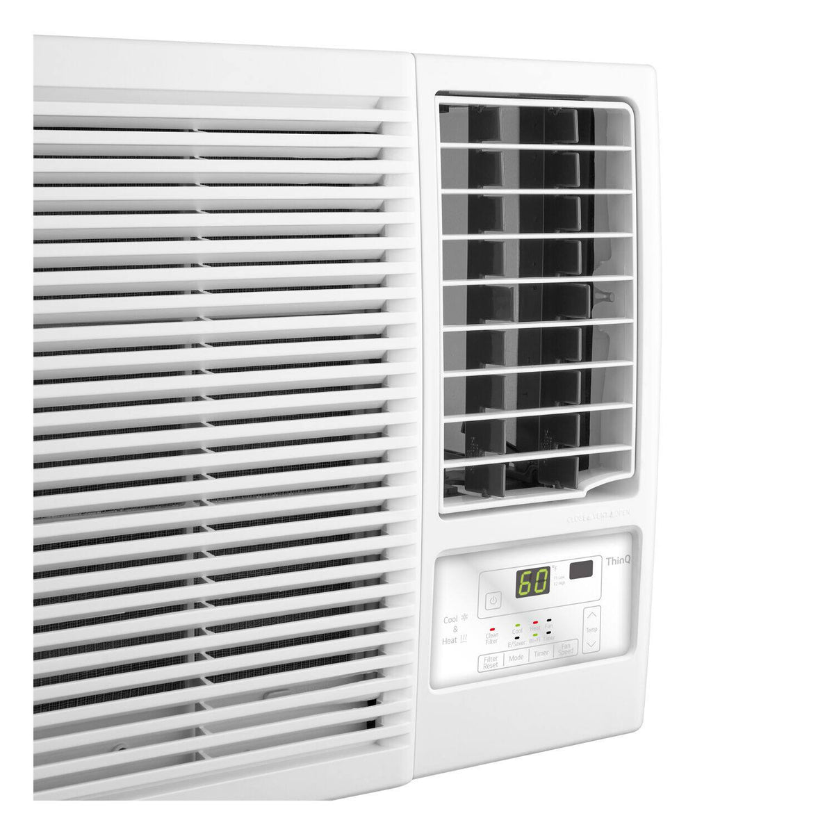 LG - 570 Sq. Ft. 12,200 BTU Window Air Conditioner with Supplemental Heat Function - White