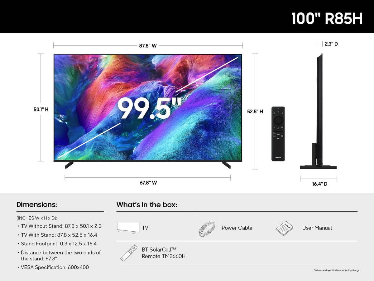 Samsung - 100" Class R85H Series Micro RGB 4K UHD SamsungVisionAI Smart Tizen TV (2026)
