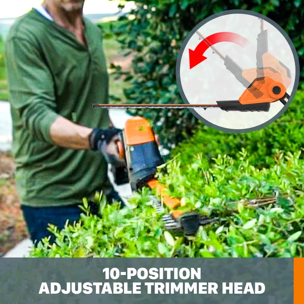 WORX - 20V Power Share Cordless 20V 20" 2-in-1 Hedge Trimmer - Black