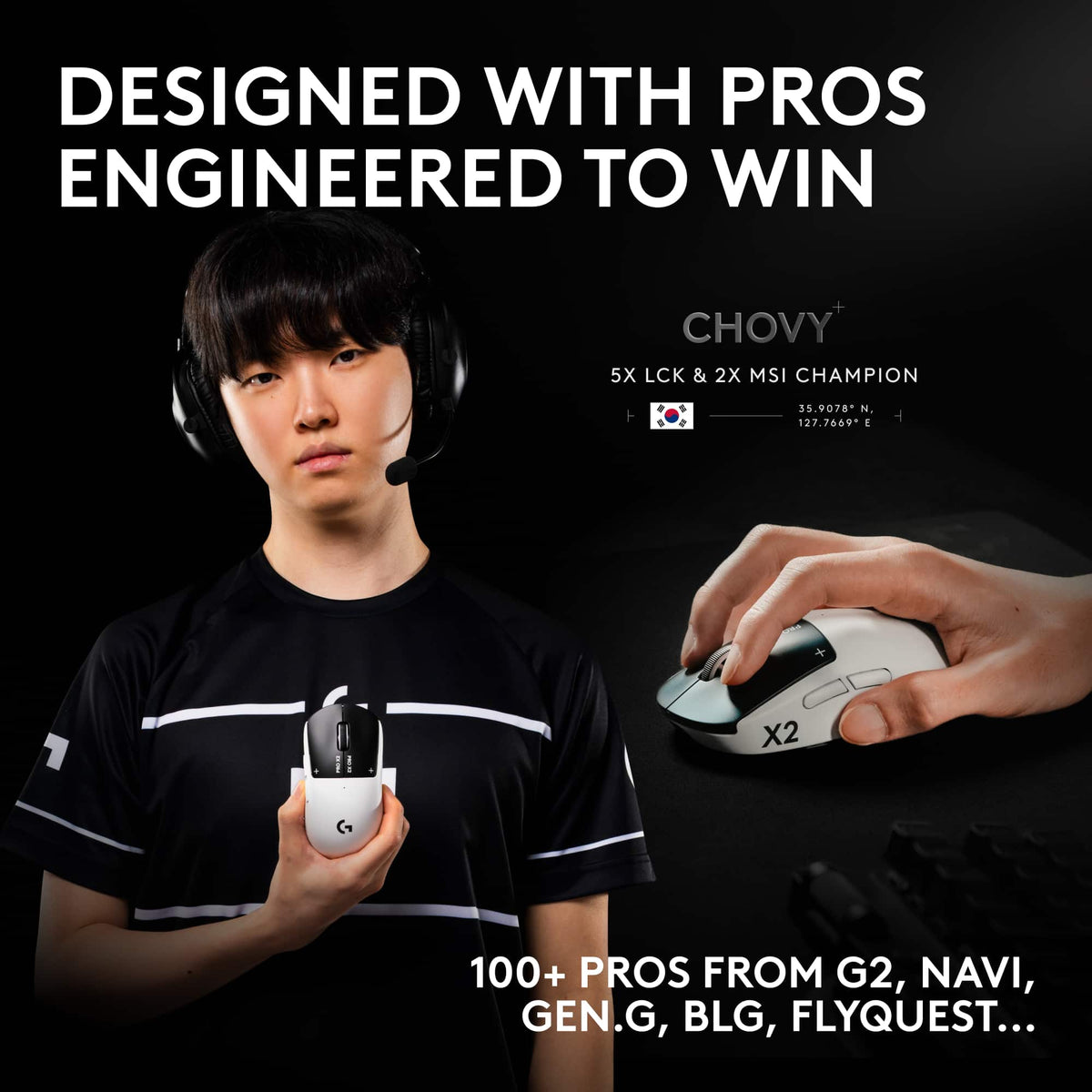 Logitech - PRO X2 SUPERSTRIKE LIGHTSPEED Lightweight Wireless Gaming Mouse with Customizable Click Haptics for PC/Mac/Laptop - Wireless - White