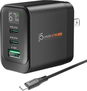 j5create - 67W 3-Port GaN Display Charger - Black