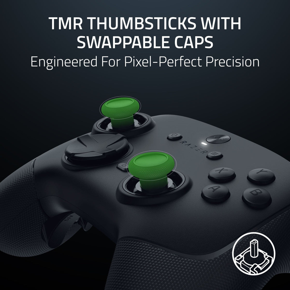 Razer - Wolverine V3 Pro 8K Wireless Gaming Controller with TMR Thumbsticks and Swappable Caps for PC - Black