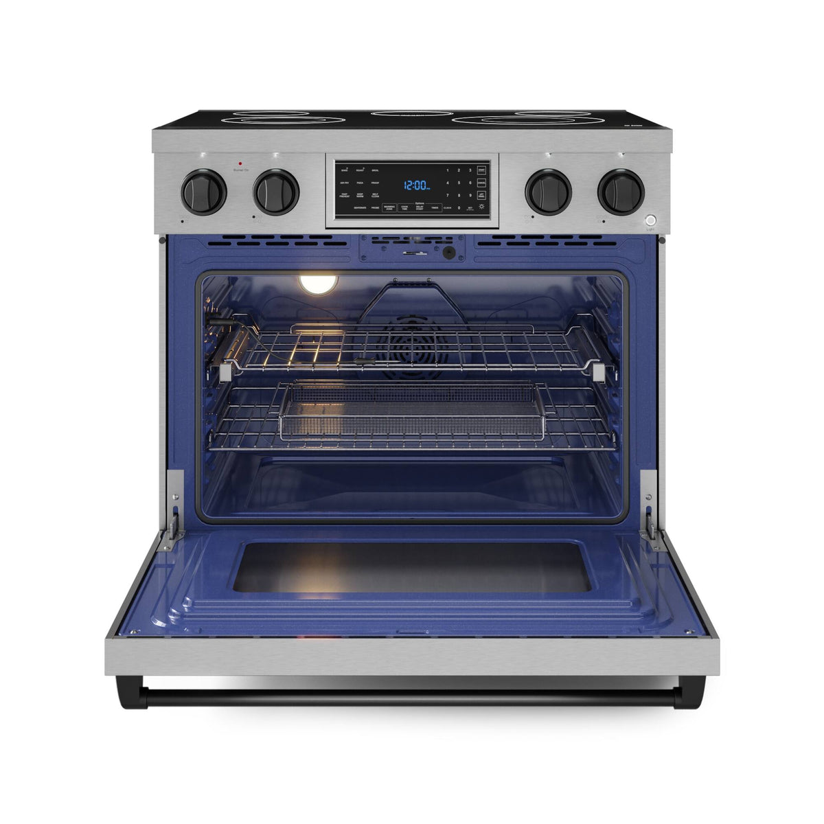 36 in. Wide 5 Elements Gordon Ramsay Series by Thor Kitchen 6.0 Cu. Ft Freestanding Electric Range with Black Hardware - Stainless Steel