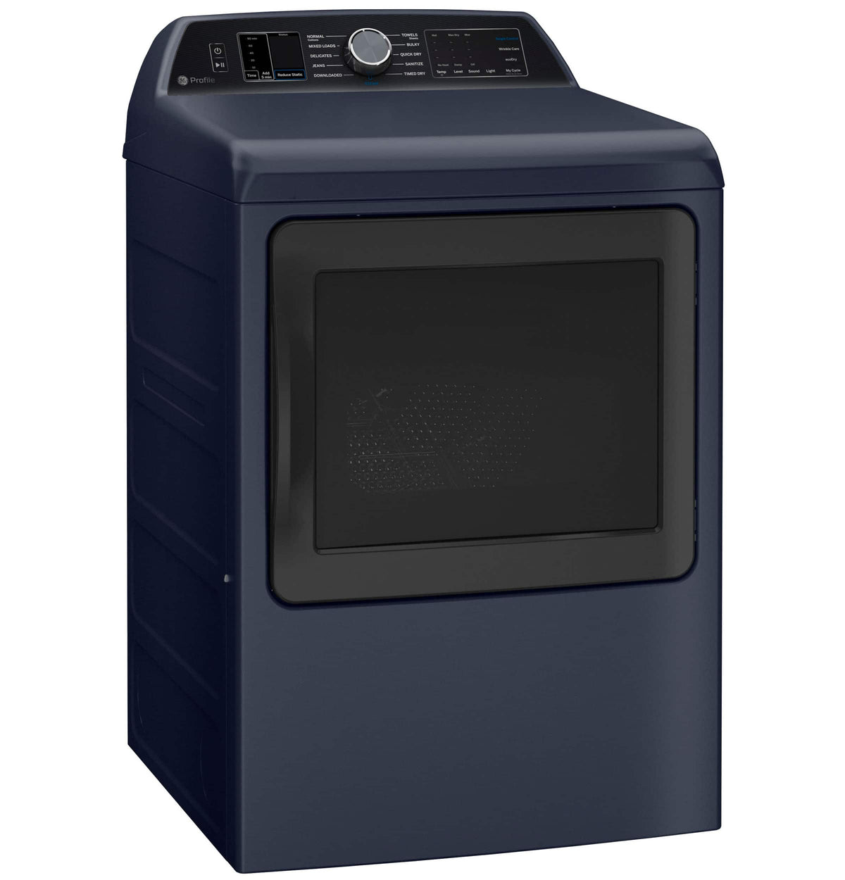 GE Profile - 7.3 Cu. Ft. Smart Electric Dryer with Steam and Tangle Control - Sapphire Blue