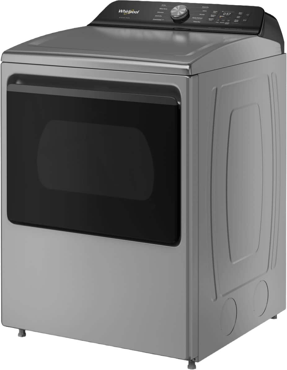 Whirlpool - 7.5 cu. ft. Smart Gas Top Load Dryer with Steam Iron and AI Dry - Radiant Silver