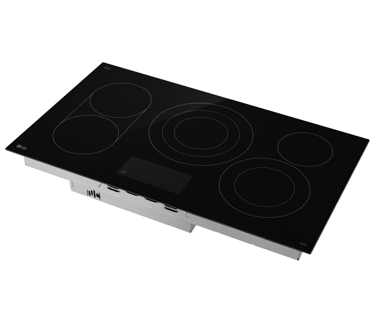 LG - 36-in Wide Built-In Electric Smart Cooktop with 5 Elements, Backlit SmoothTouch Glass Controls and 3.6kW Triple Element - Black