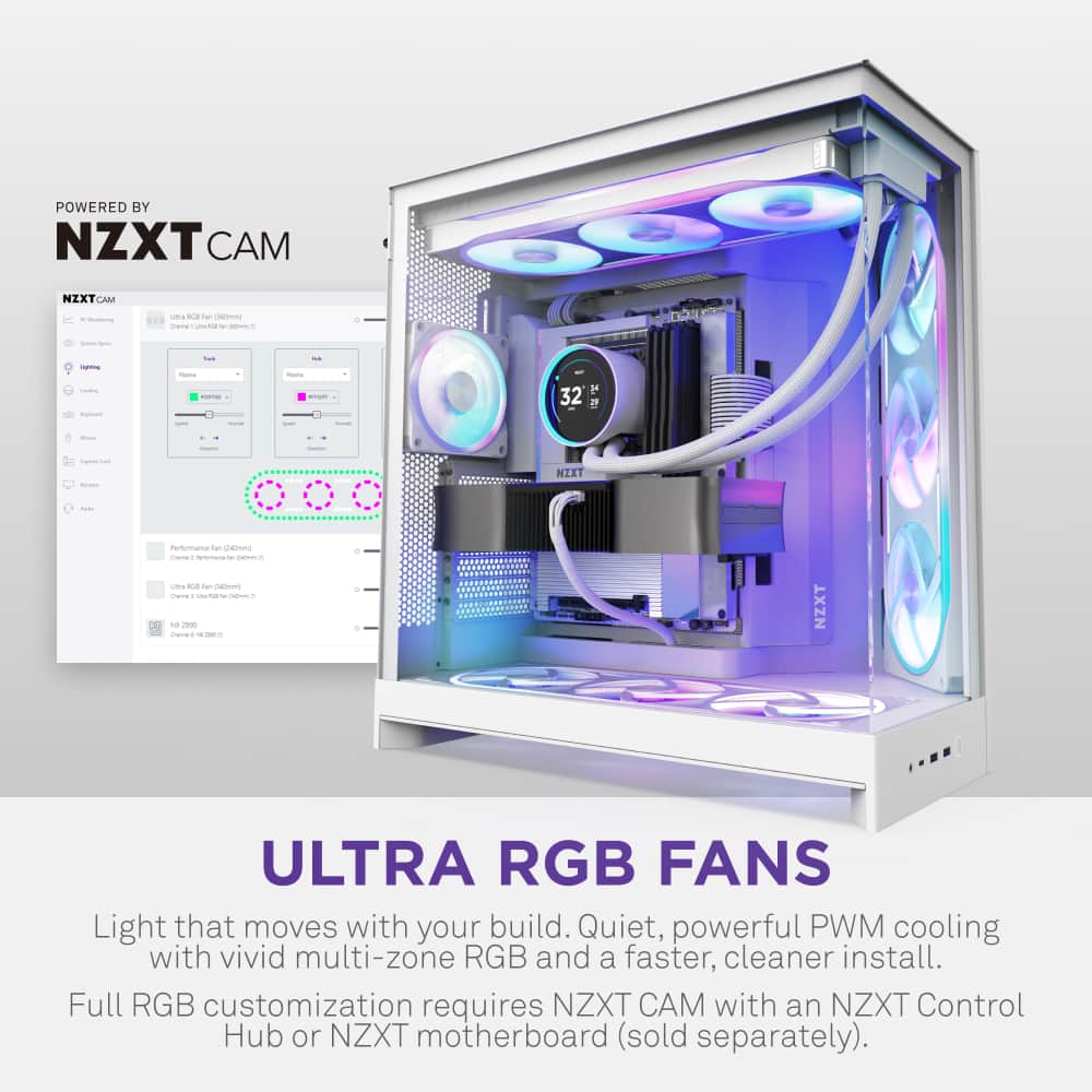 NZXT - F120U Ultra RGB Fan - 120mm PWM - White